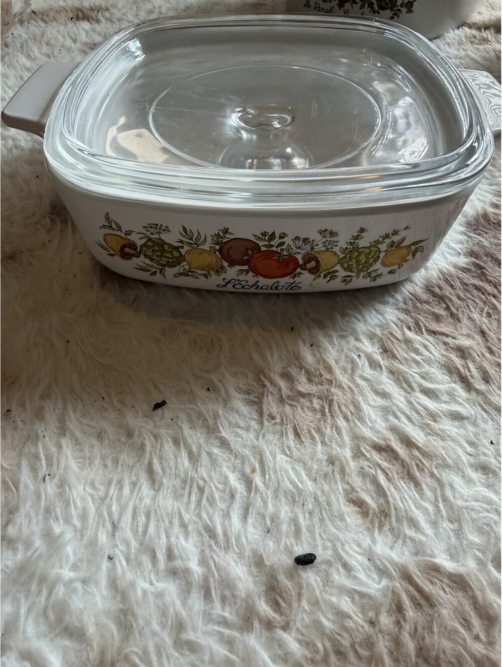 CorningWare L'Echalote 1970 A-1-B 4 Spice of Life 1 Qt Casserole Dish w/1 Lid